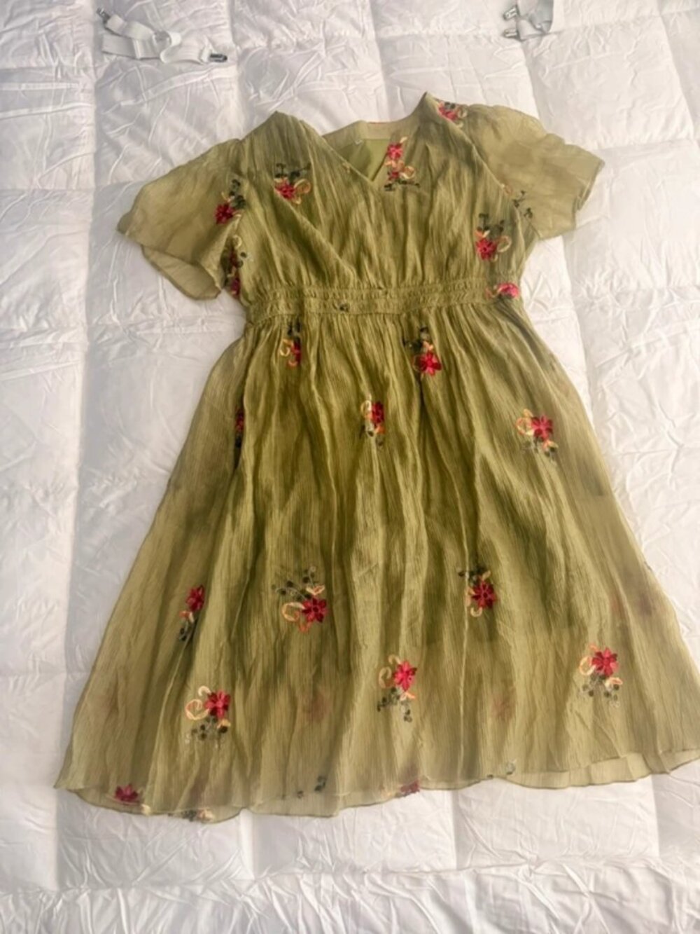 Plus size flowy embroidered dress